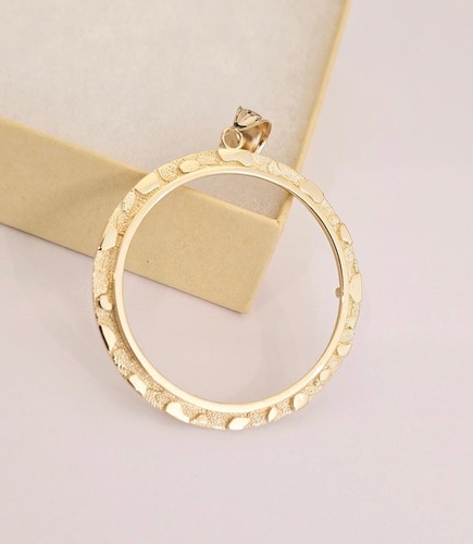 14k gold nugget mexican coin - gold,